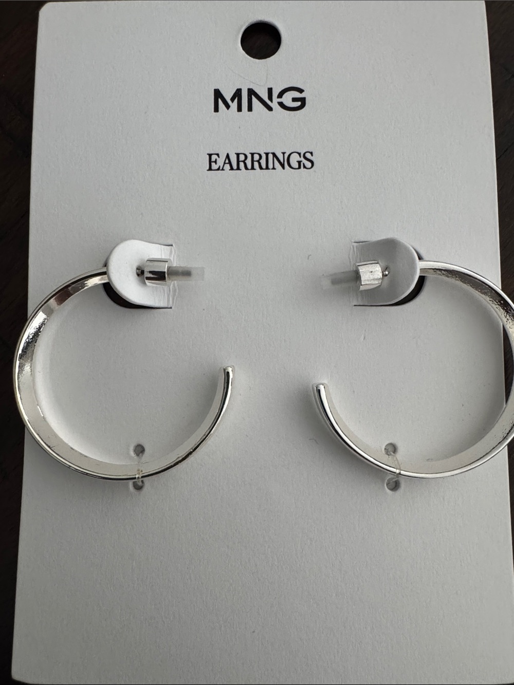 Mango Silver Open-Ended Hoop Earrings